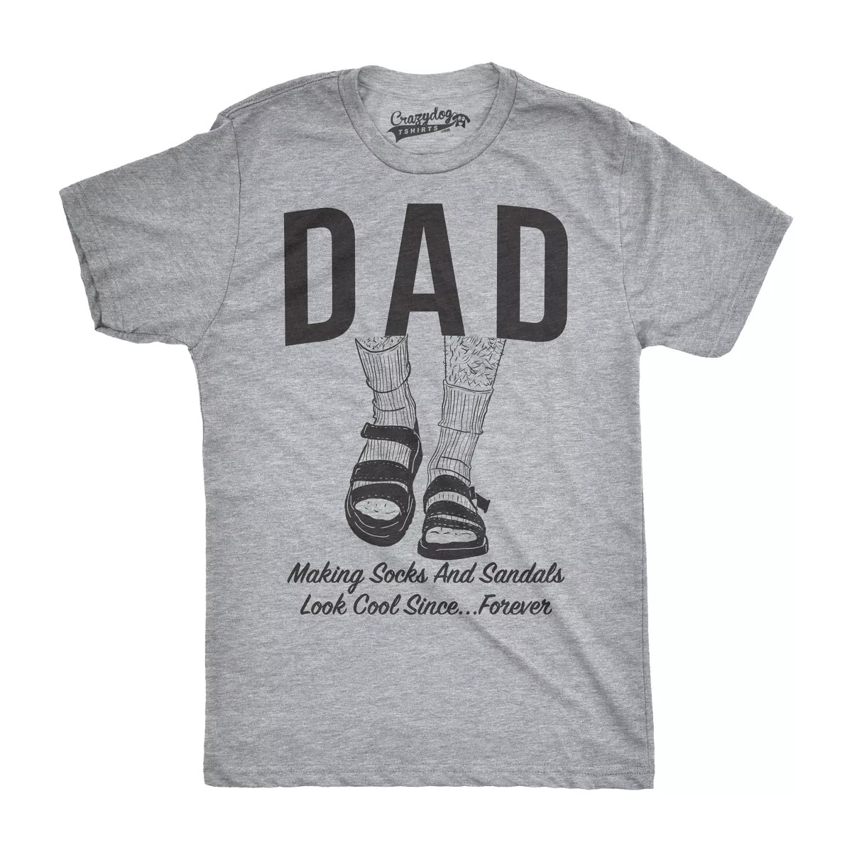 Mens Dad Socks and Sandals Funny Father's Day T Shirt Hilarious Gift Tee - Crazy Dog Men's T Shir... | Target