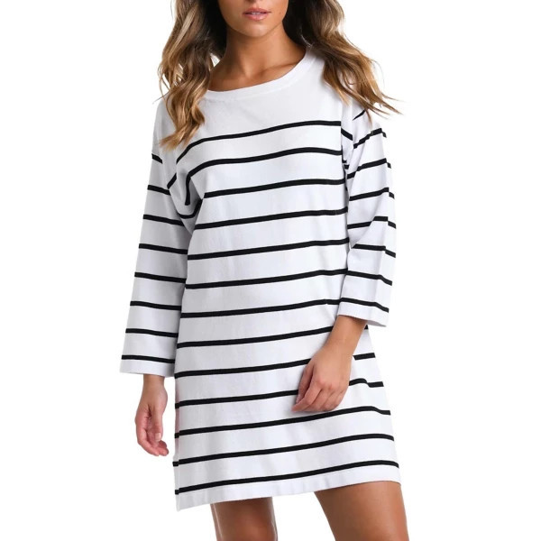 Women's La Blanca Yacht Club Boat Neck Dress Swim Cover Up XSmall White/Black | Scheels