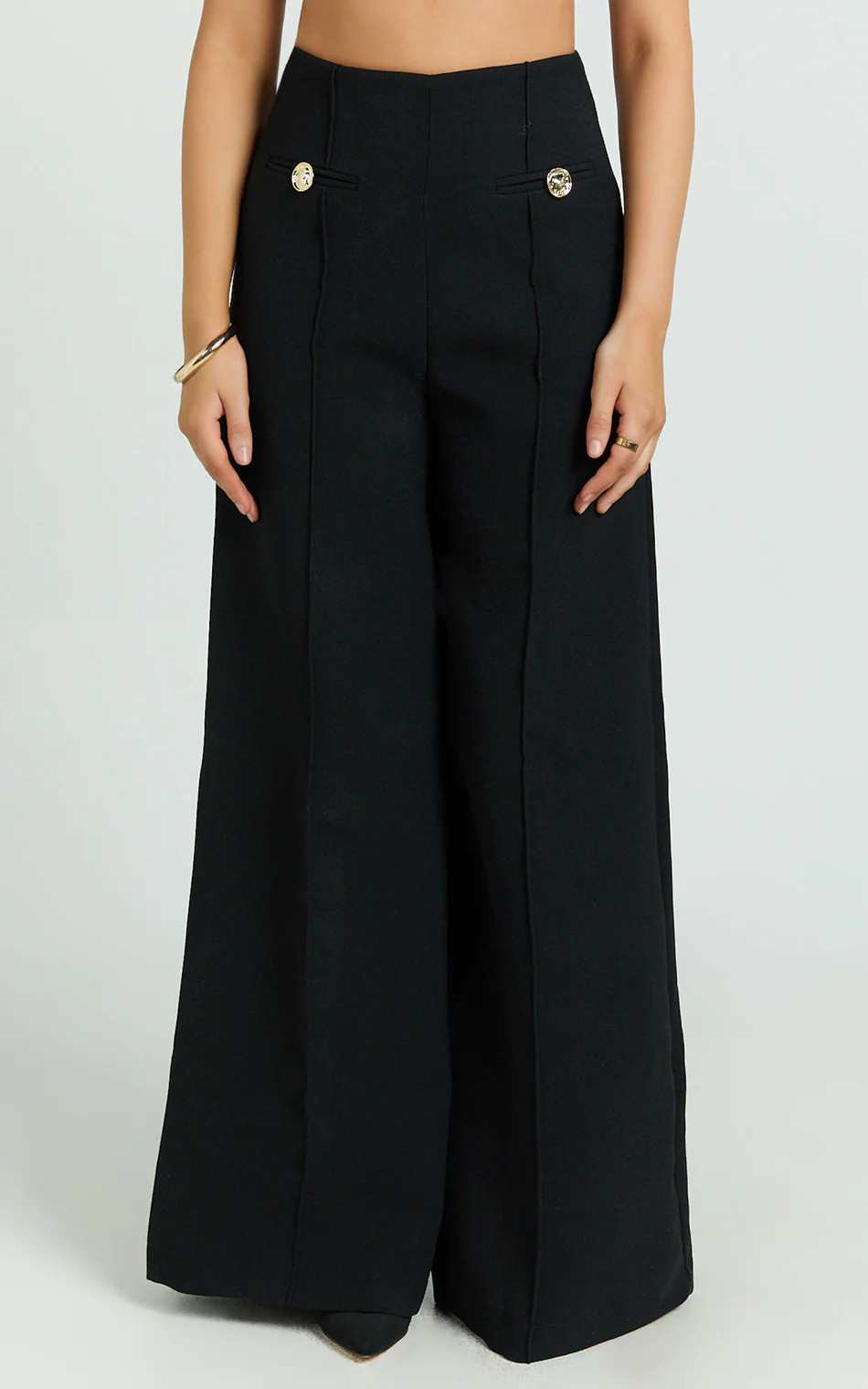 Clara Pants - High Waisted Wide Leg Pants in Black | Showpo (US, UK & Europe)