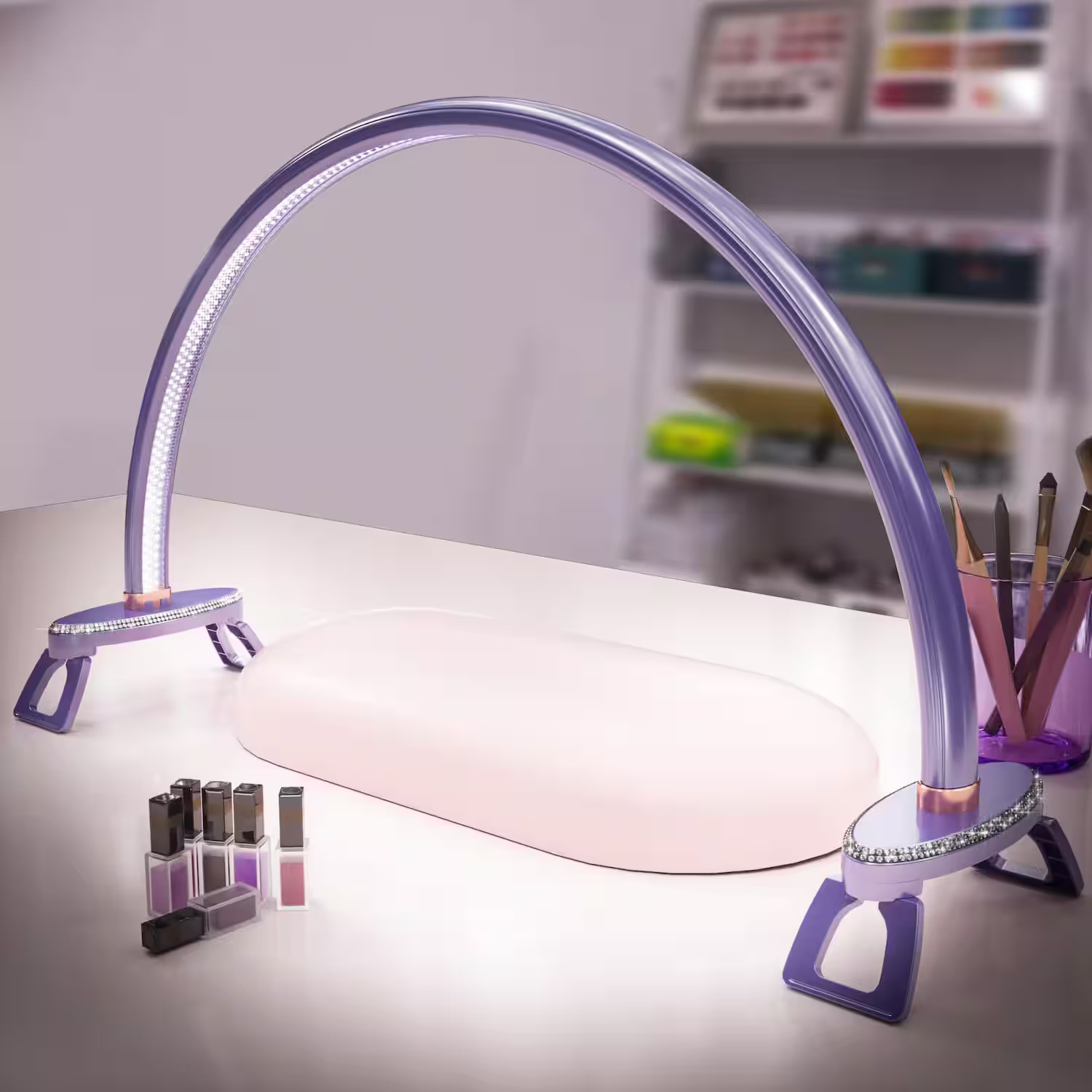 HM 1810 - Half Moon Light Nail Desk Moon Light Nail Tech Half Moon lamp Color Temperature 3500K 6500K USB Powered - 24inch Purple | Best Buy U.S.