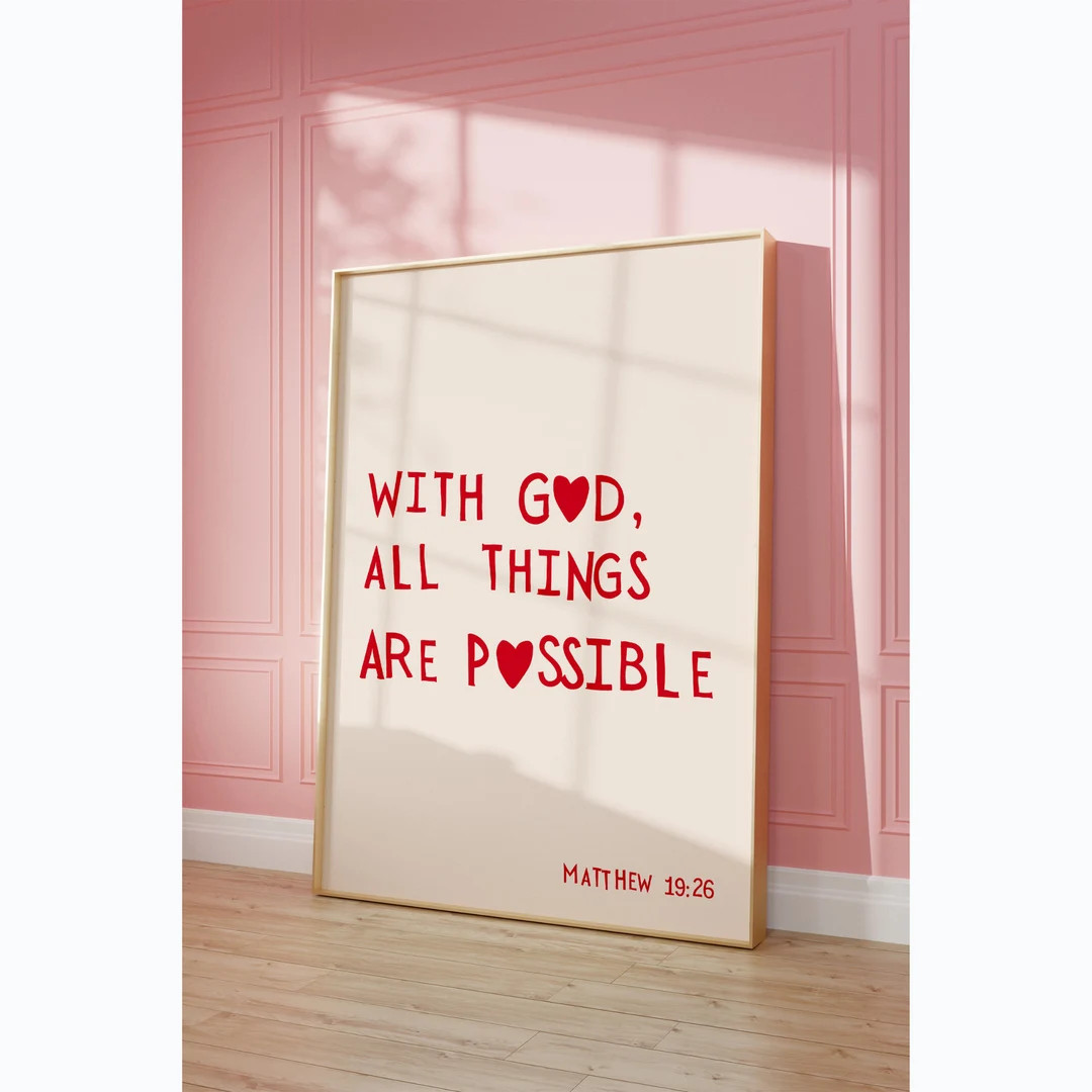 Minimalist Christian Wall Art Bible Scripture Poster With God - Etsy | Etsy (US)