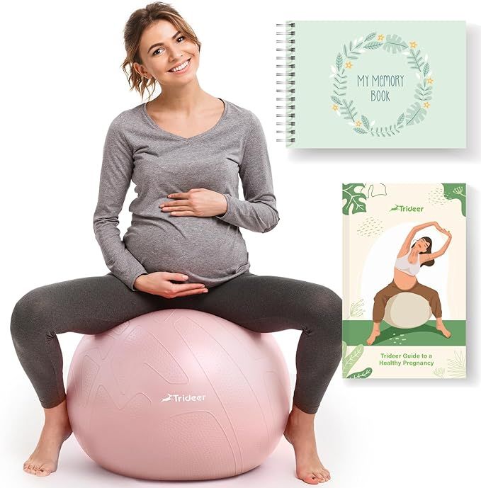 Trideer Pregnancy Ball Birthing Ball, 1.7mm Extra Thick Yoga Ball for Maternity, Labor Birth, Exe... | Amazon (US)