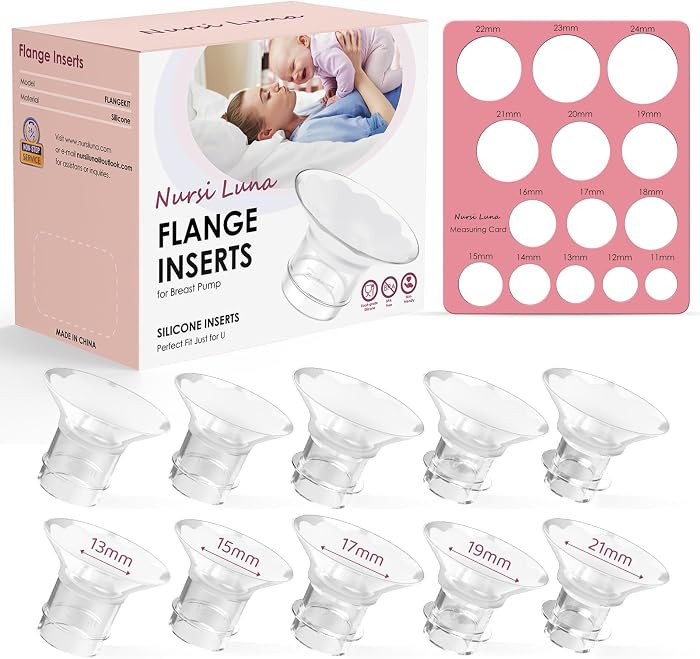 Flange Sizing Kit with 13/15/17/19/21mm for 24mm Electric Breast Pump Flanges/Shields, 10PCS Soft... | Amazon (US)