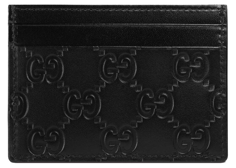 Men's Gucci Signature Leather Card Holder GG (5 Card Slot) in Black | StockX