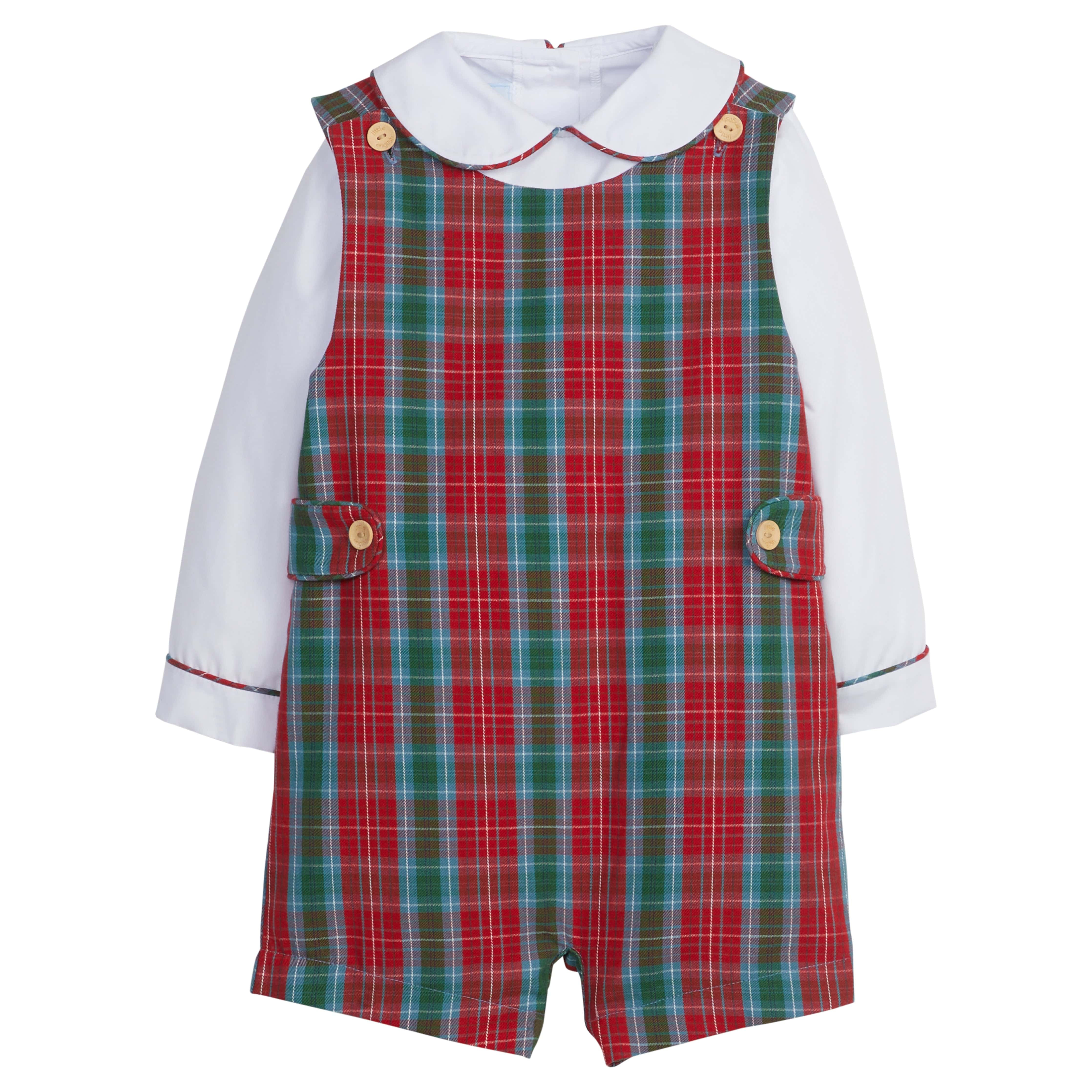 Vintage Button Tab John John Set - Highlands Tartan | Little English