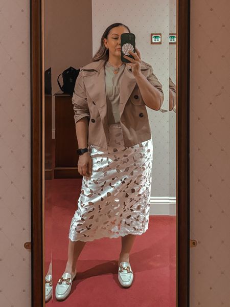 Get notified! This skirt is SO GOOD! Maxi skirt. Cropped trench coat. H&M. Spring style. 

#LTKfindsunder100 #LTKover40 #LTKmidsize