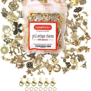 Incraftables 100pcs Gold Charms for Jewelry Making with 15pcs Clasps & Rings. Best Antique Metal ... | Michaels Stores