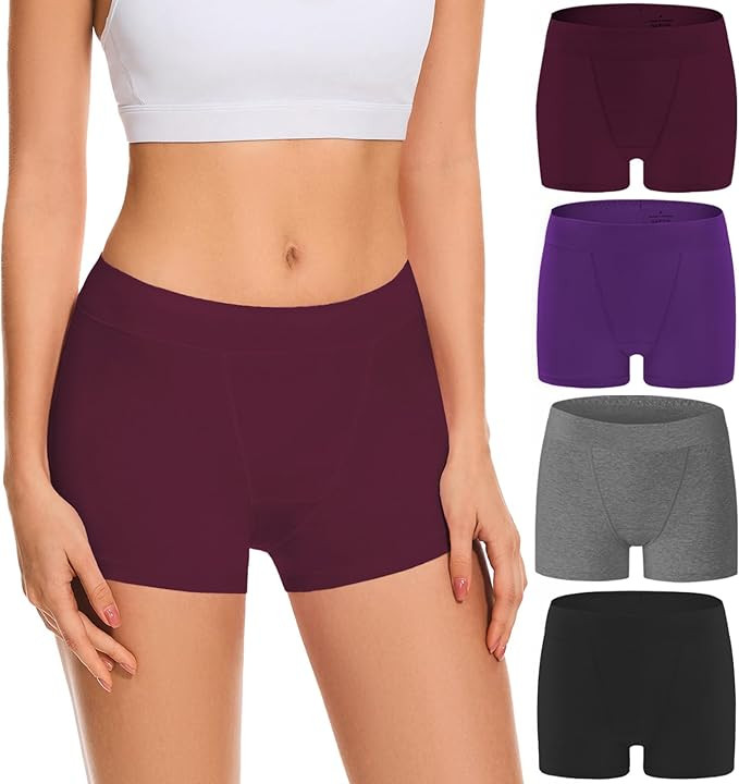 Migbean Boy Shorts Underwear for Women Cotton Panties Mid Waisted Boxer Briefs Breathable Underwe... | Amazon (US)