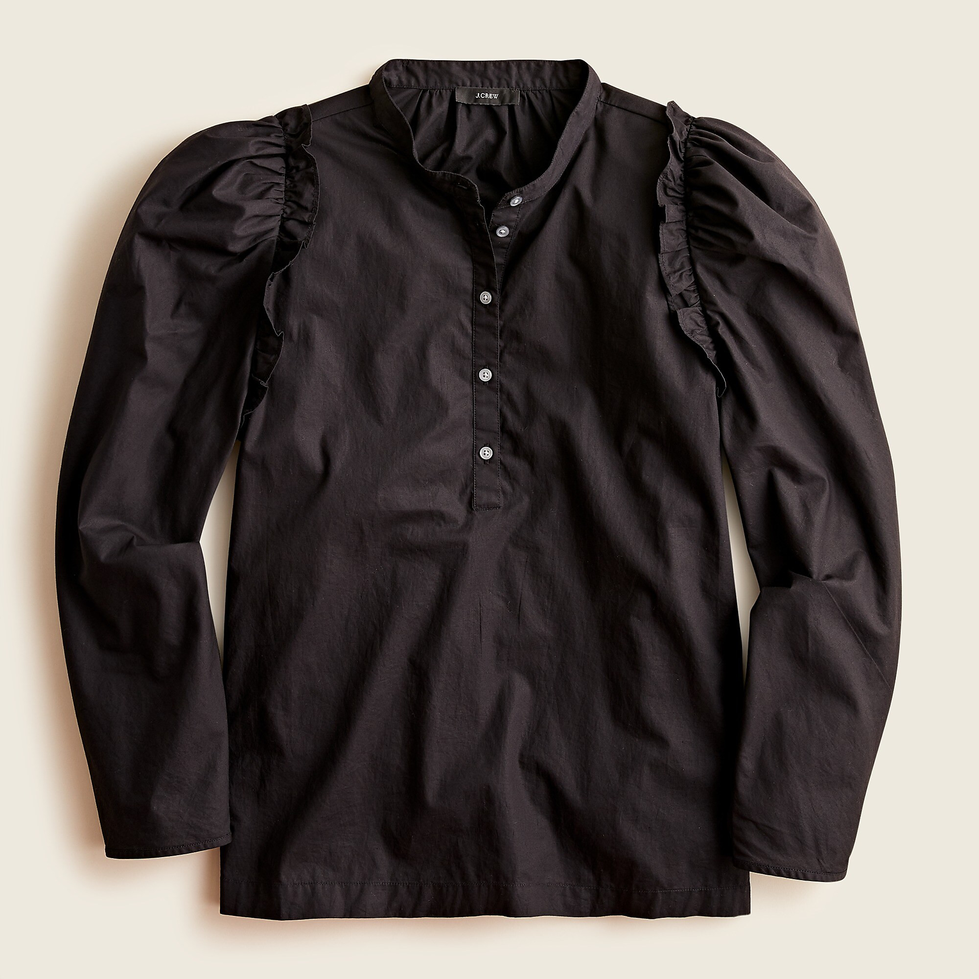 Puff-sleeve cotton poplin top | J. Crew US