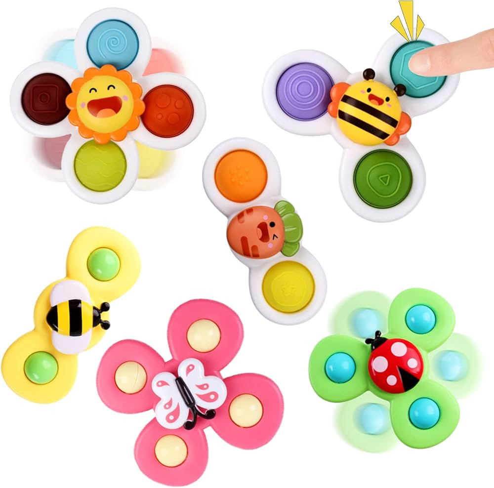 Suction Cup Spinner Toy for Baby - Suction Cup Fidget Spinner Toys Bath Toys Window Spinning Top ... | Amazon (US)