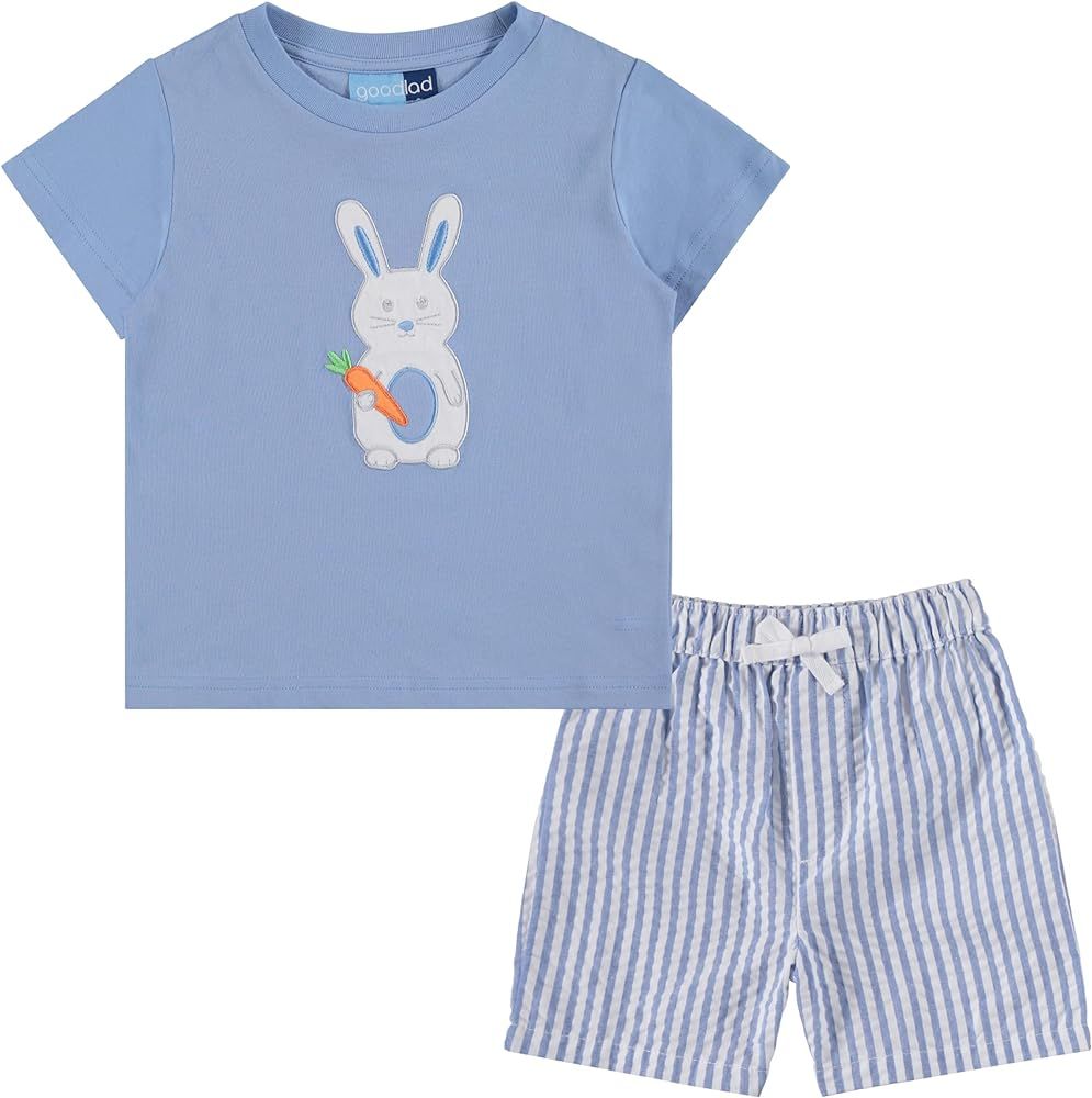 Good Lad Toddler Boys Appliqued Bunny Short Set | Amazon (US)