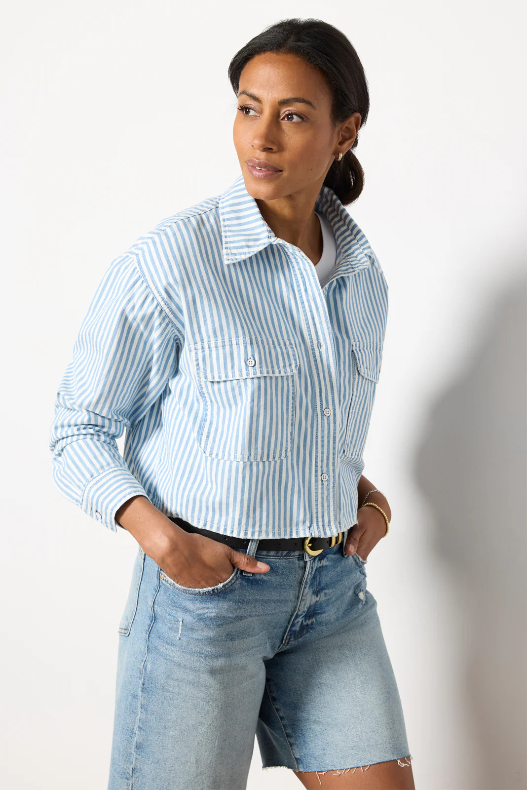 Cropped Nantucket Shirt | Evereve