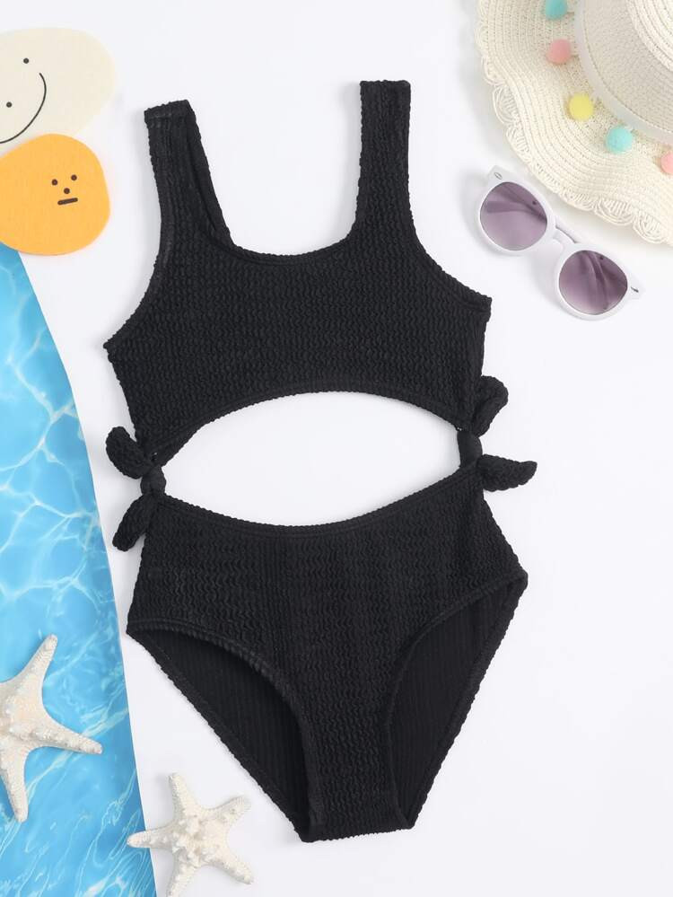 Toddler Girls Cut-out Knot One Piece Swimsuit | SHEIN
