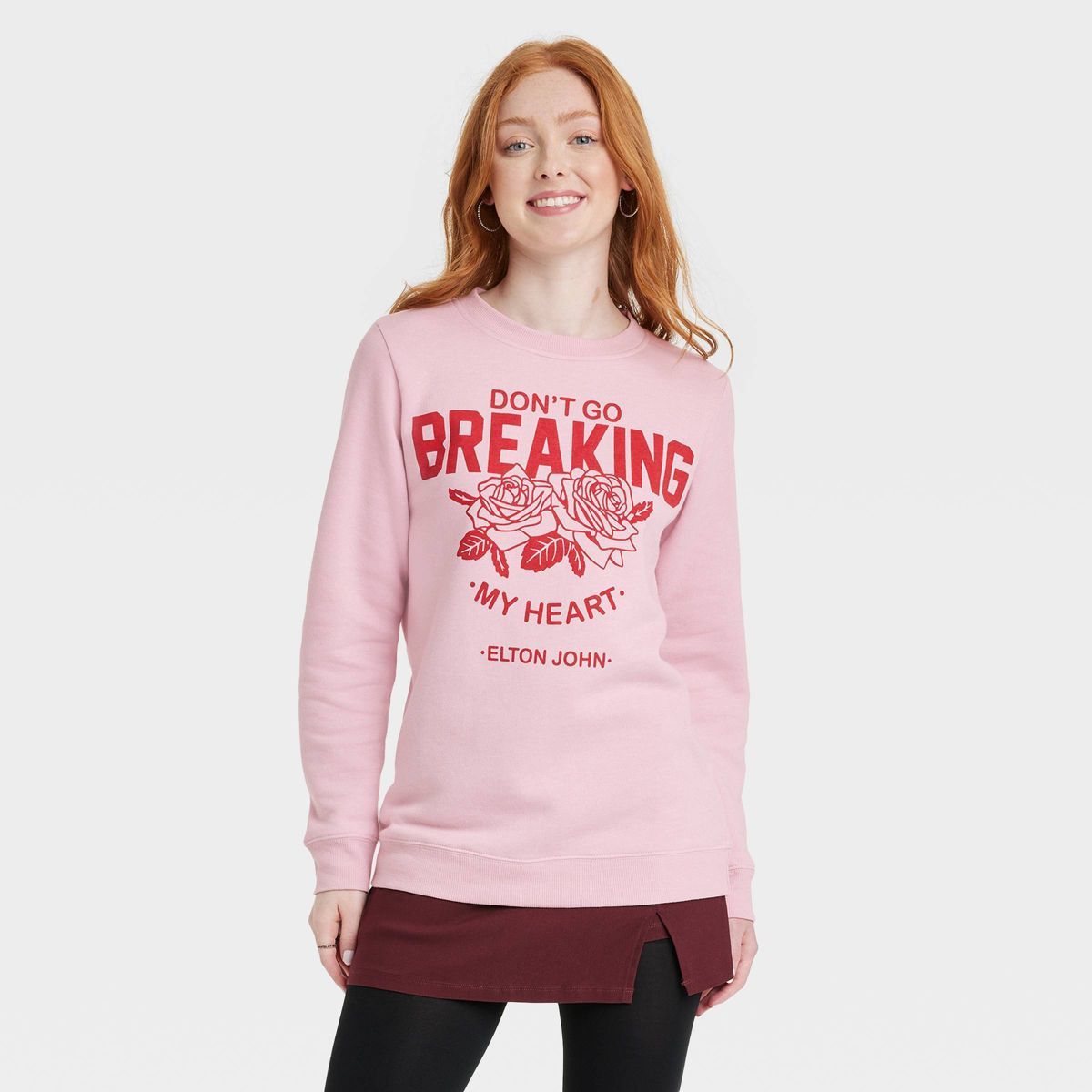 Women's Breaking My Heart Graphic Sweatshirt - Pink | Target