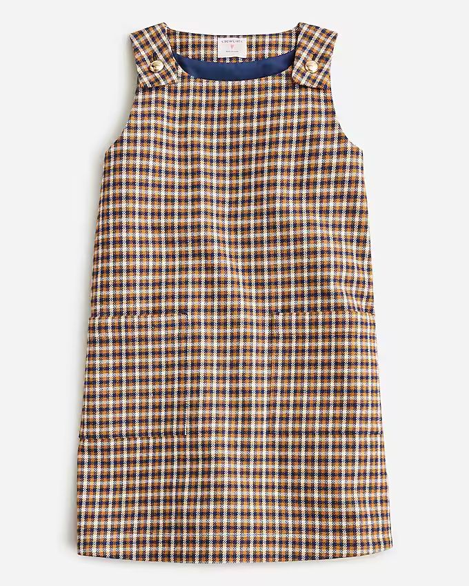 Girls' plaid button-strap dress | J.Crew US