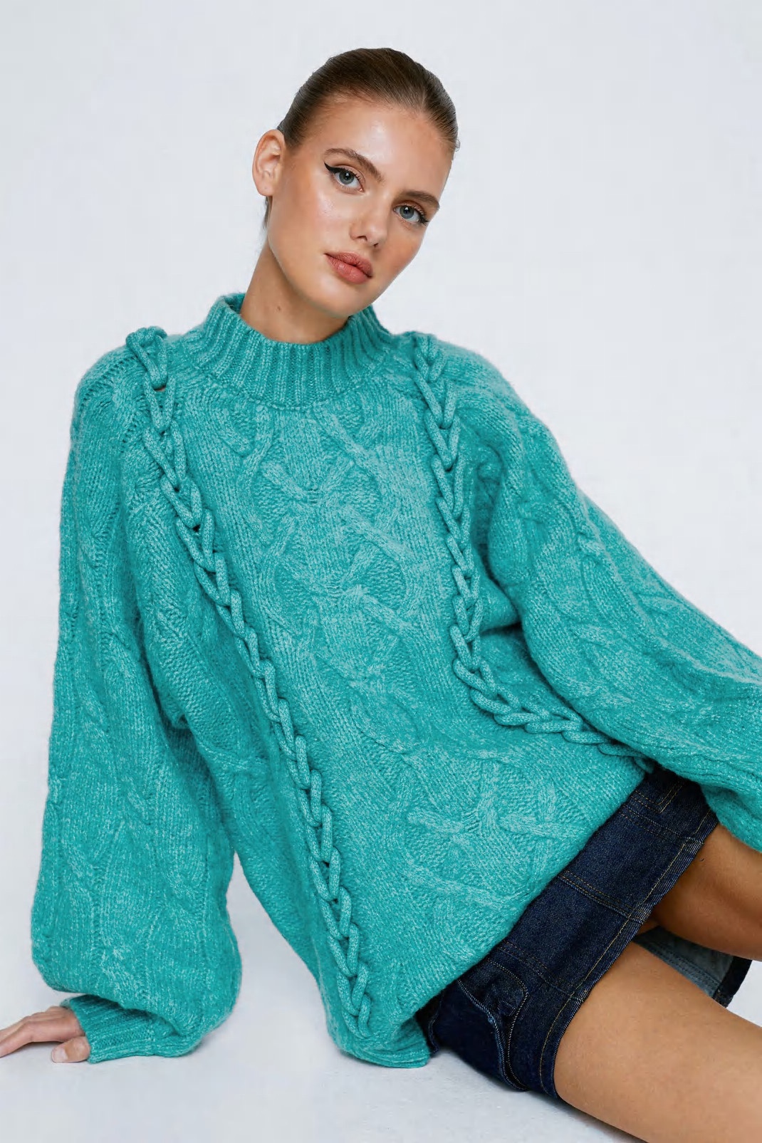 Cable Knit Oversized Sweater | Nasty Gal (US)