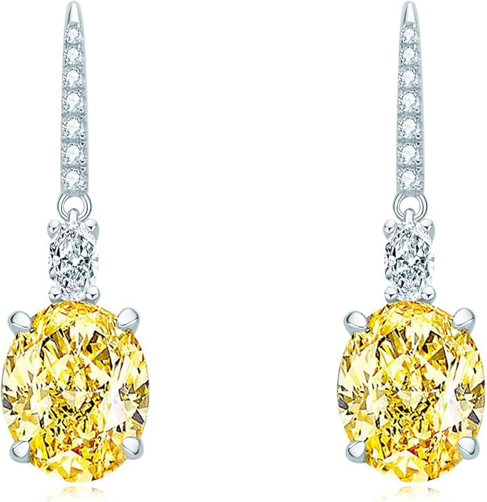 AINUOSHI Large Dangle Earrings for Women, Lab Simulated Diamond, Cushion/Oval/Heart/Cut Drop Dang... | Amazon (US)