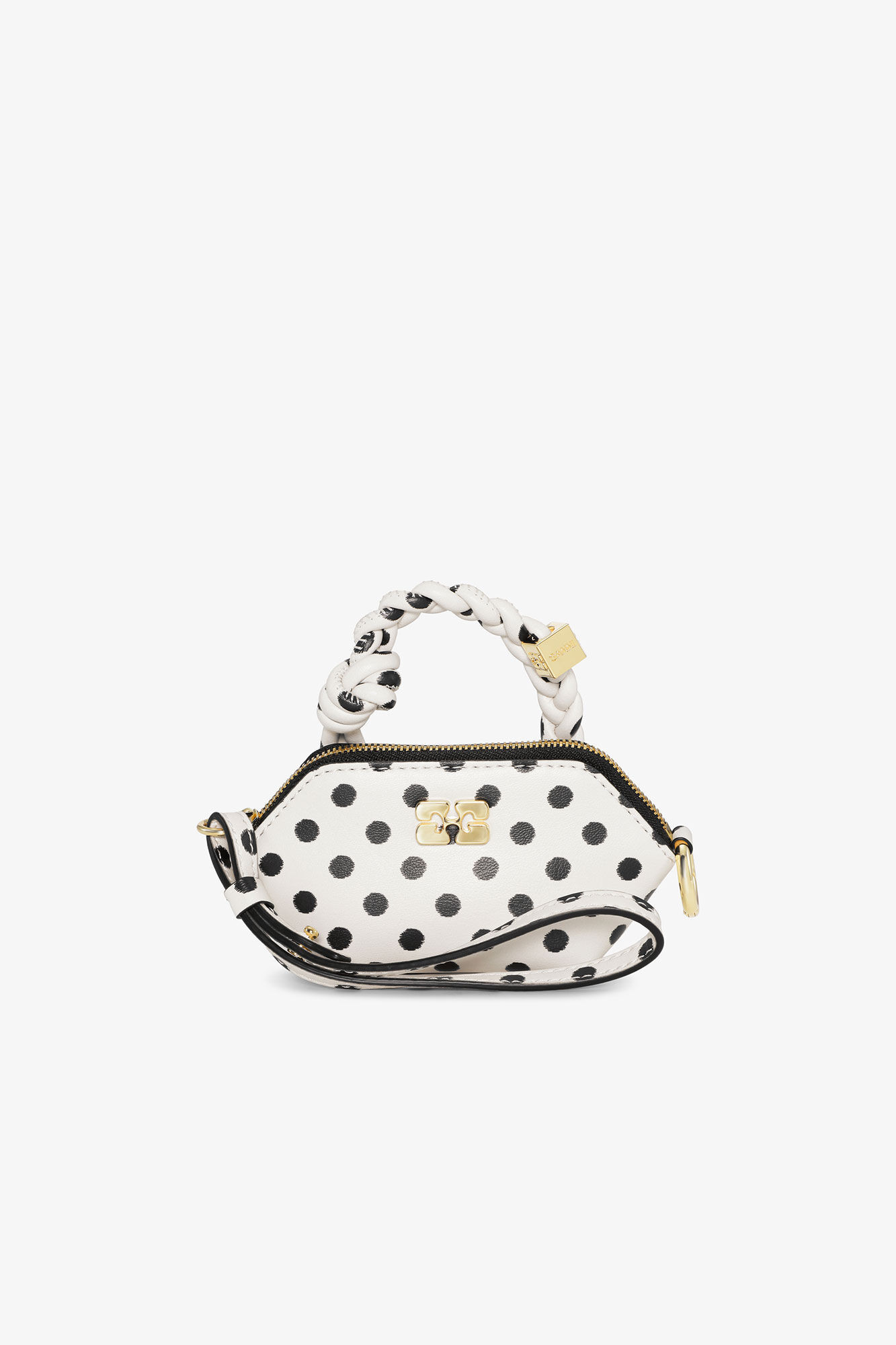 GANNI White Polka-Dot Nano Bou Bag | Ganni