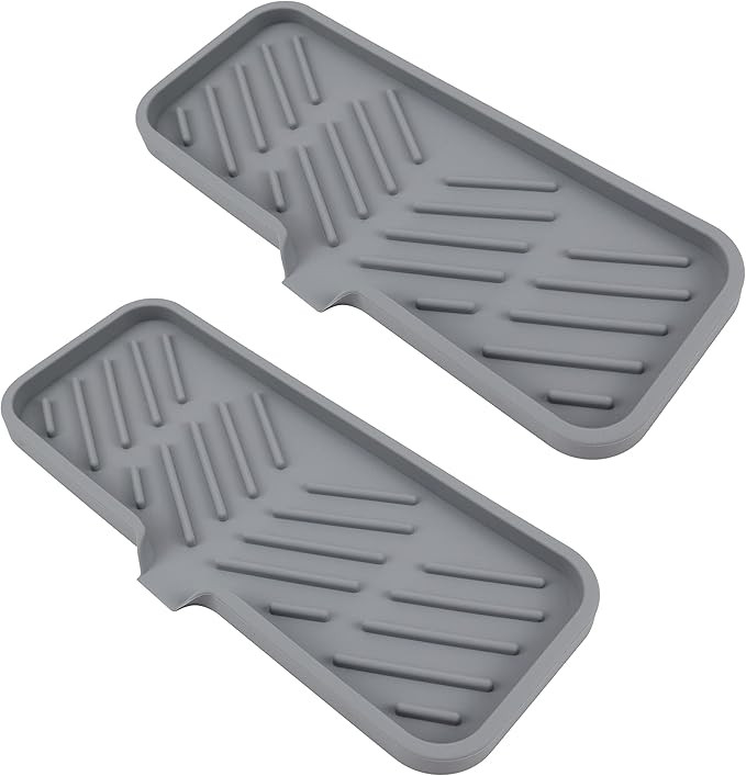 EIKS 2 Pack Silicone Self Draining Tray Sink Tray for Soap Sponge Tumbler Brushes in Kitchen Coun... | Amazon (US)