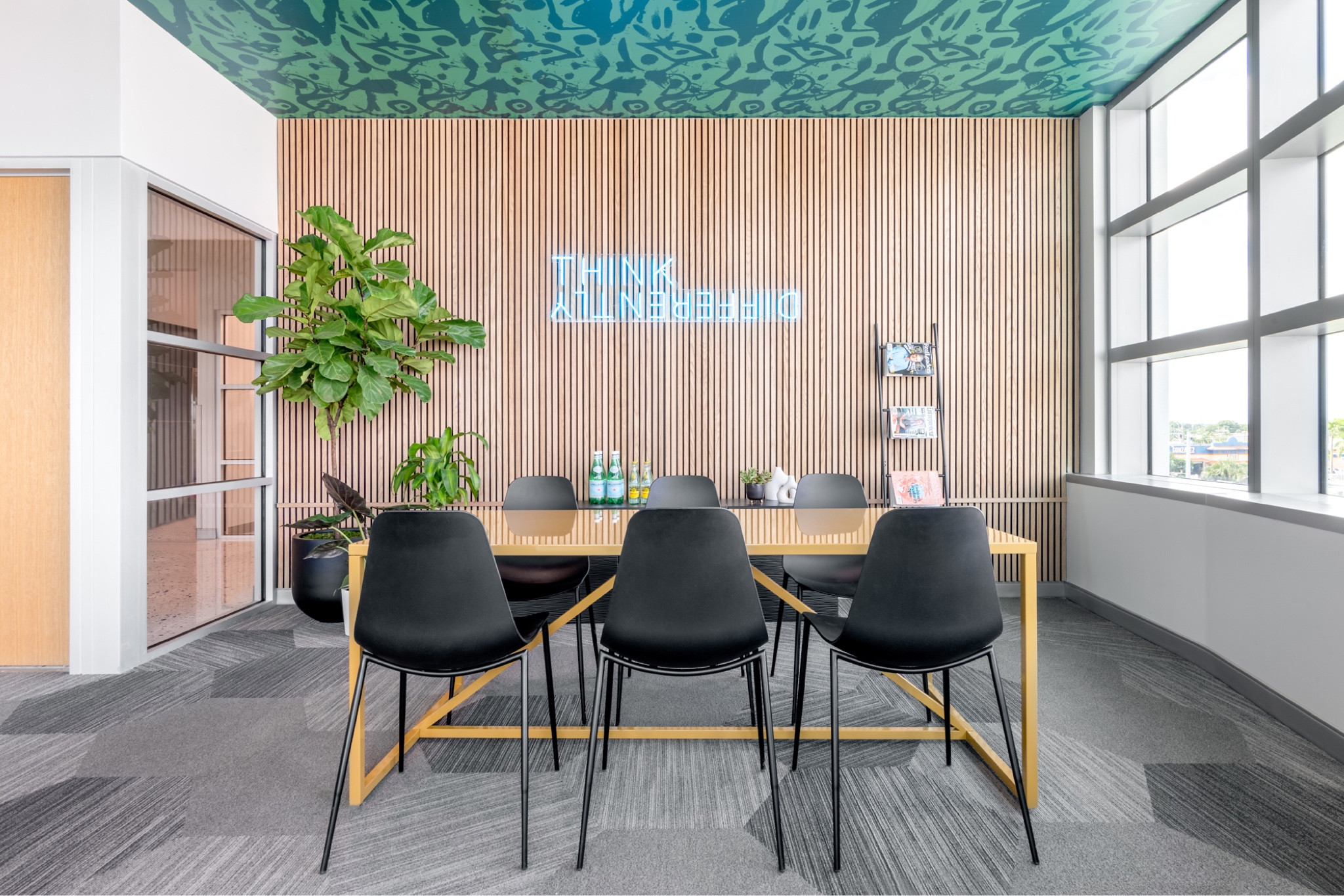 Miami Dade College Homestead Campus. From vision to reality, this renovated coworking space was enhanced for collaboration, ideation and creativity.  Using bold and vibrant design features, diverse seating options, and a historic gallery wall, this space was turned into a versatile and energetic environment. #collegedecor #collegedesign #coworkingspaces #educationspaces #ceilingwallpaper #gallerywalldesign


#LTKhome