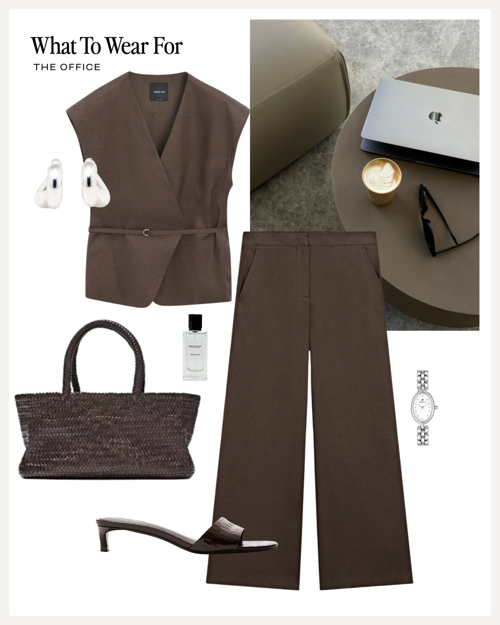 The Office 💻 

Workwear, linen coord, Massimo Dutti, waistcoat & trouser set, kitten heels, brown tonal look, spring summer 

#LTKsummer #LTKspring #LTKworkwear