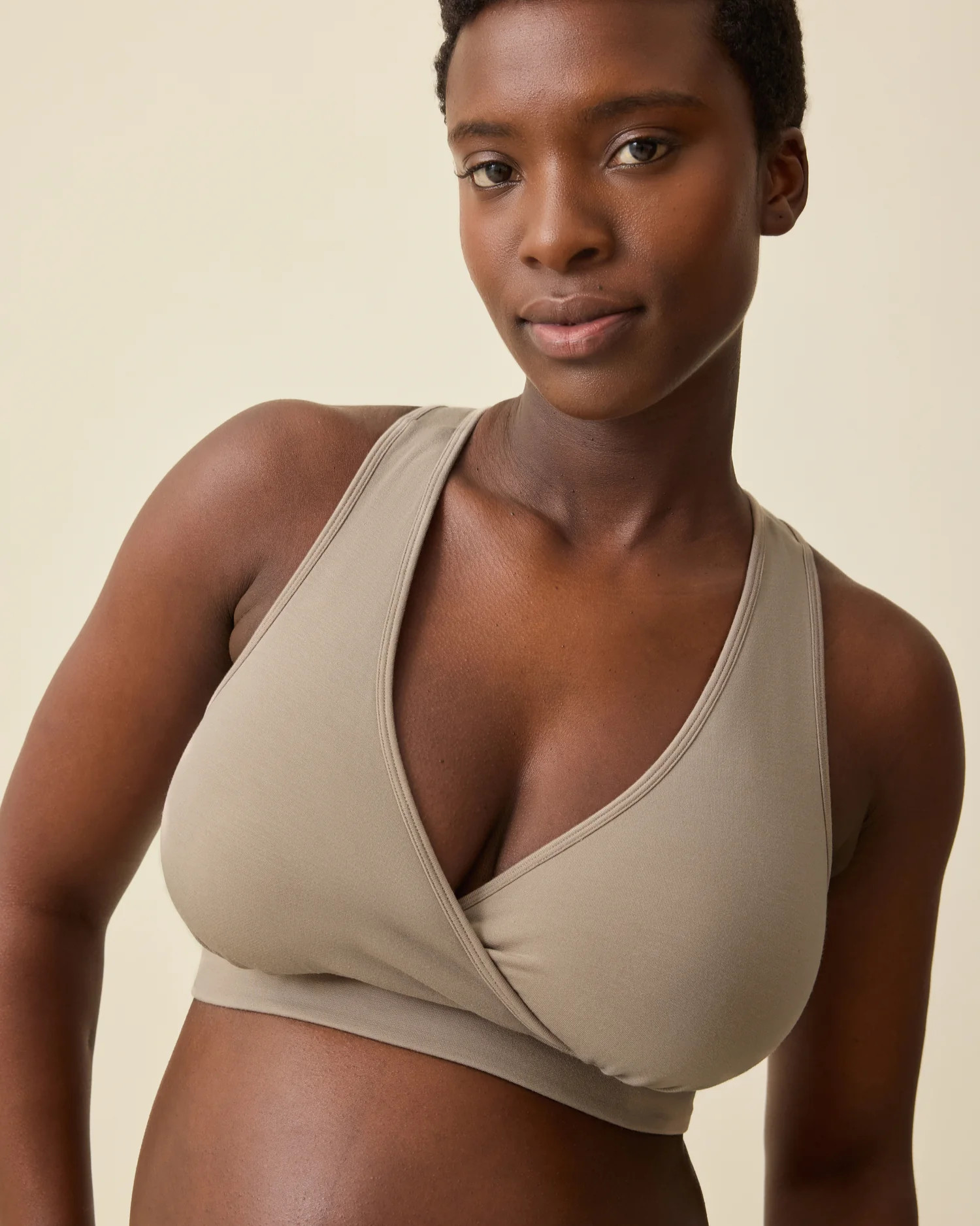 French Terry Racerback Nursing & Sleep Bra | Sandstone - Kindred Bravely | Kindred Bravely