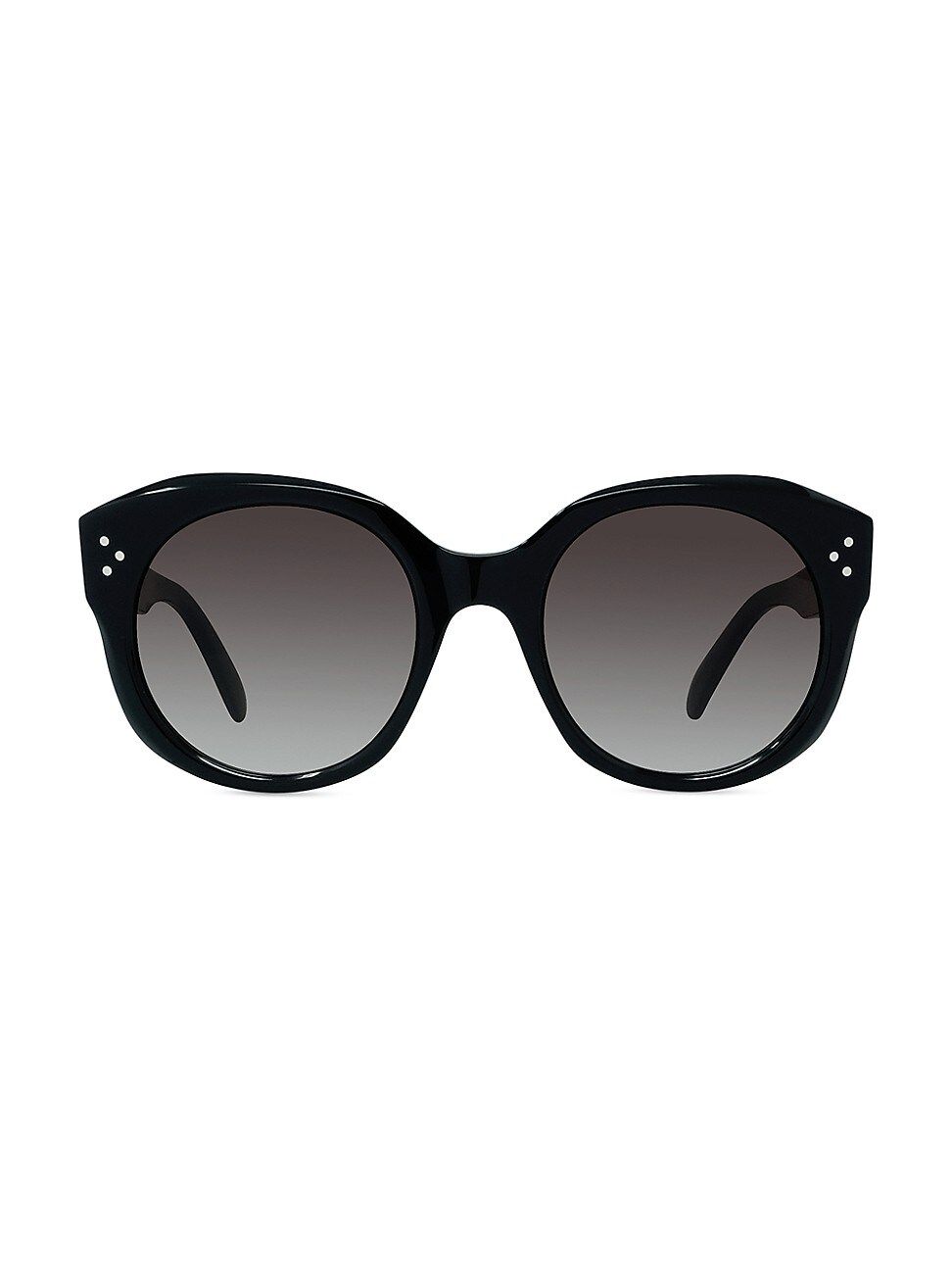 Women's 53MM Round Sunglasses - Shiny Black | Saks Fifth Avenue