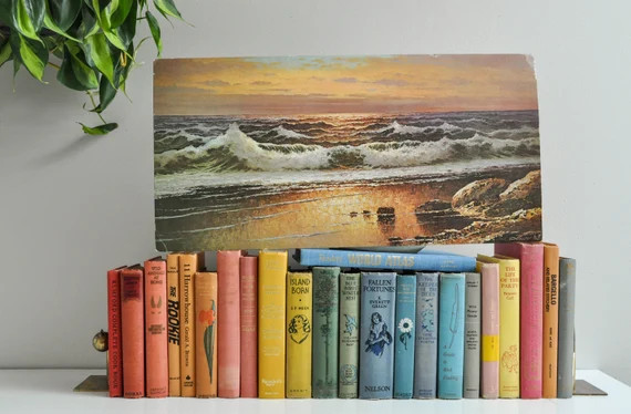 Vintage Beach Sunset Lithograph Wall Hanging - Free Shipping | Etsy (US)
