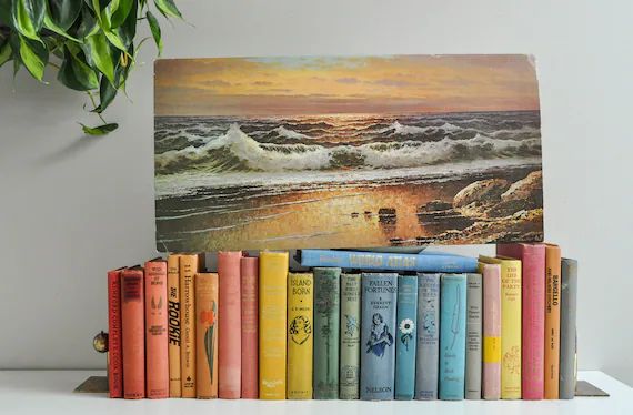 Vintage Beach Sunset Lithograph Wall Hanging - Free Shipping | Etsy (US)