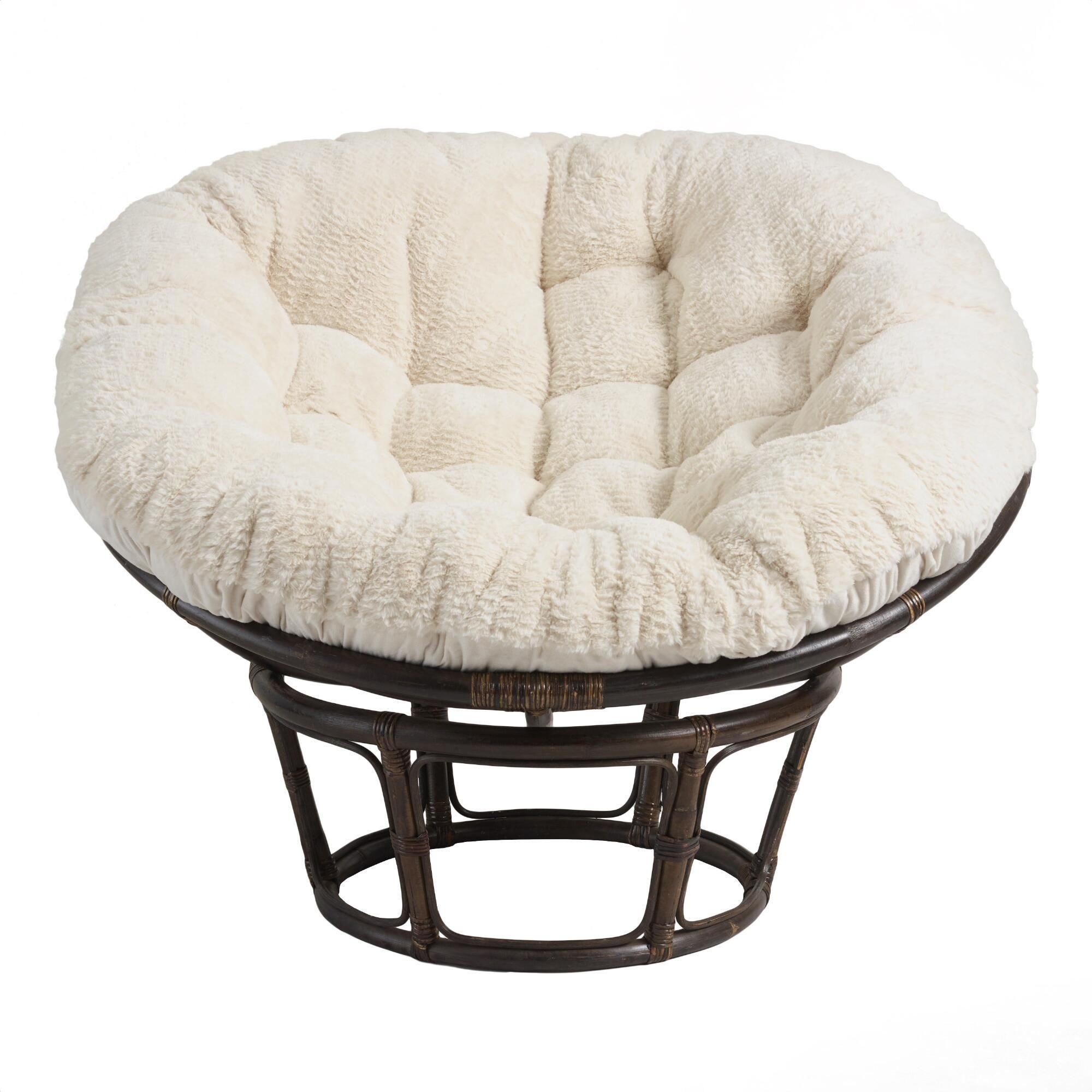 Faux Fur Papasan Chair Cushion | World Market