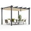 Costway 10x12ft Outdoor Aluminum Retractable Pergola Canopy Shelter Grape Trellis Beige | Walmart (CA)