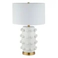 Evelyn&Zoe Farrington 26" Tall Ceramic Table Lamp with Fabric Shade in Matte White/White | Walmart (US)
