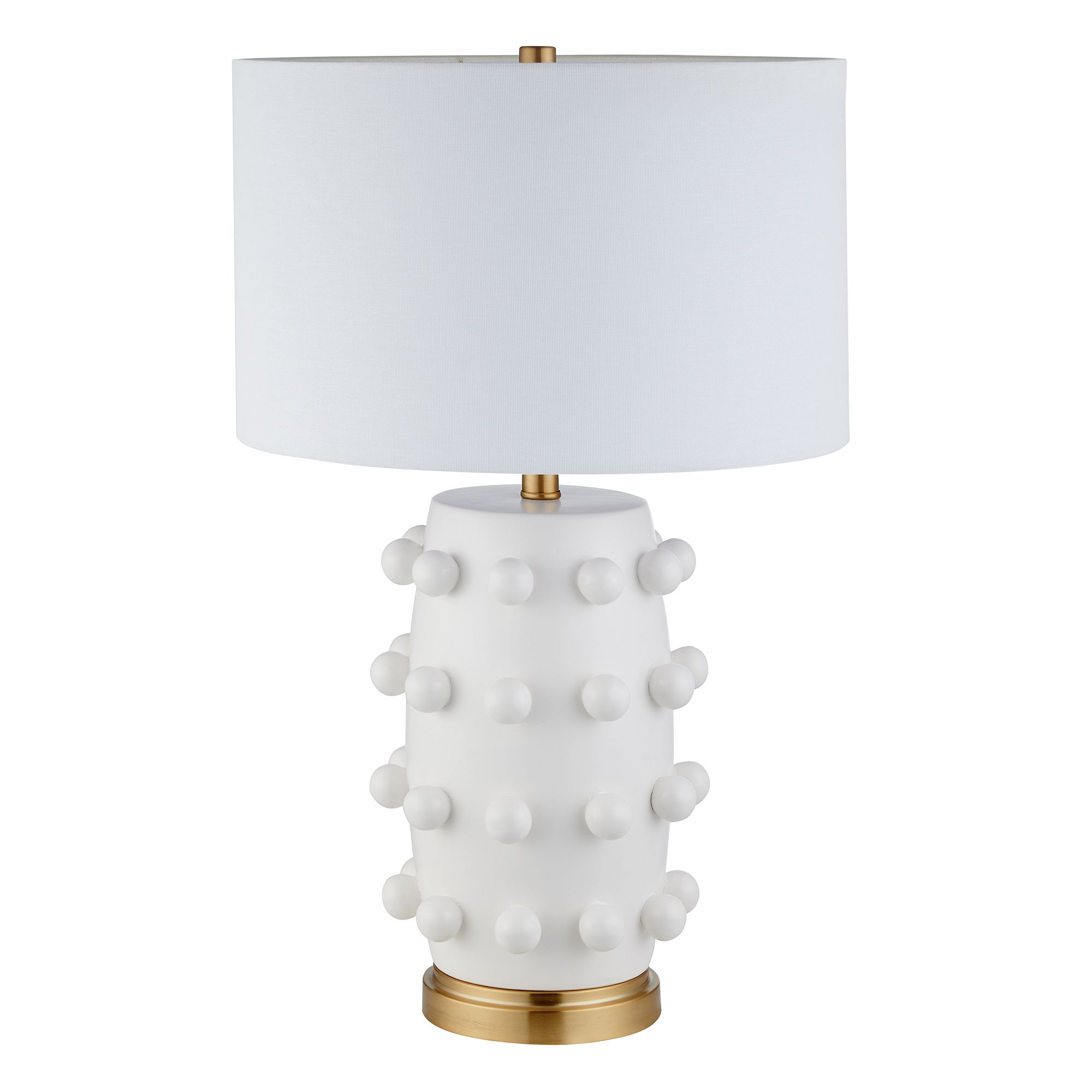 Evelyn&Zoe Farrington 26" Tall Ceramic Table Lamp with Fabric Shade in Matte White/White | Walmart (US)