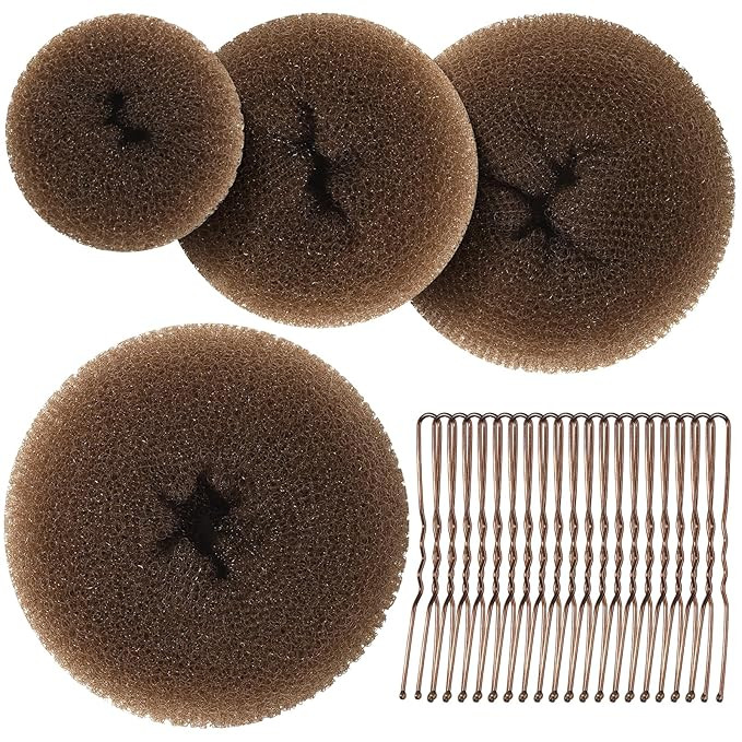 Teenitor Hair Bun Maker, Hair Buns for kids Girls, Hair Donuts, Ballet Bun Maker,4 Size, Light Br... | Amazon (US)