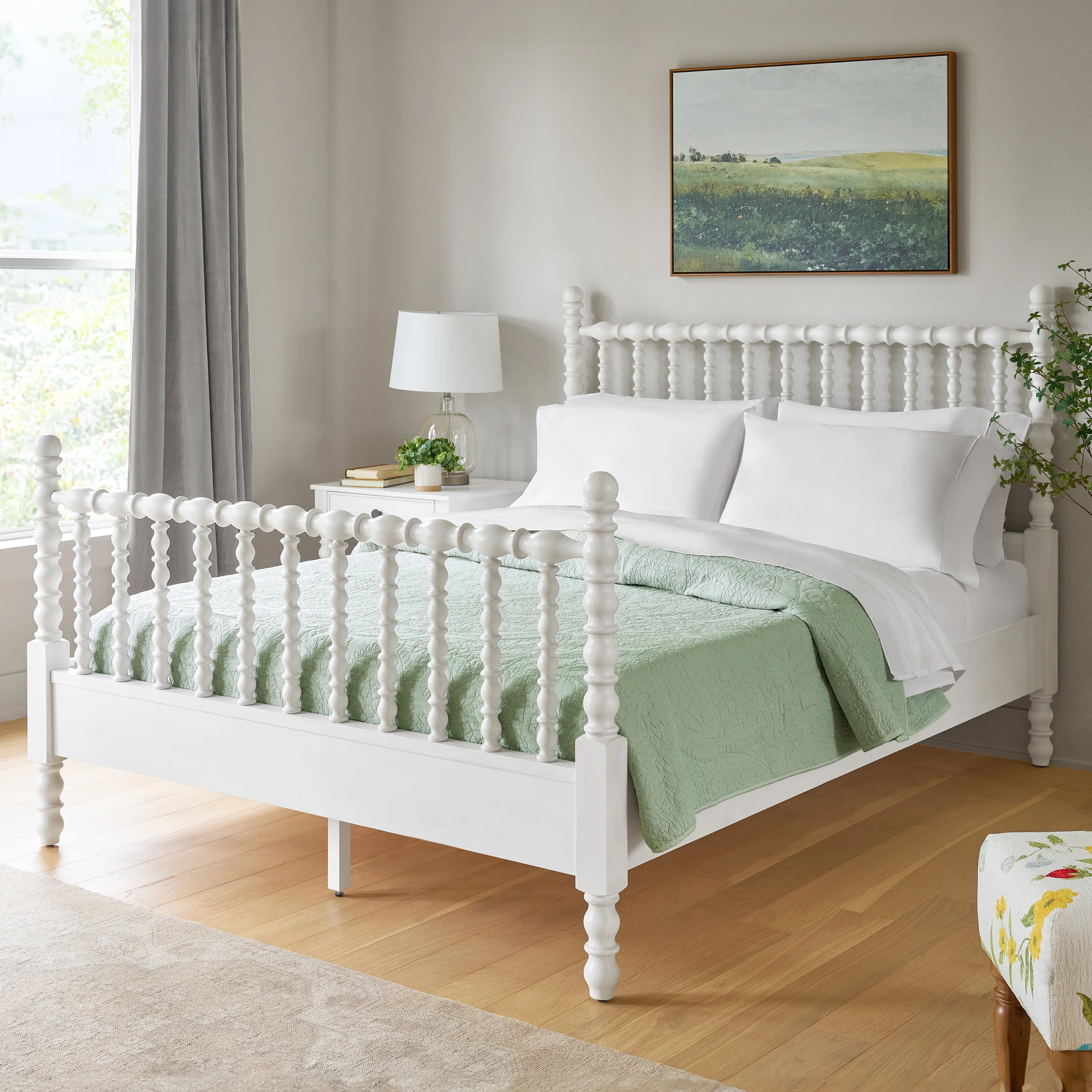 Pioneer Woman Harper Queen-Size Spindle Bed, White | Walmart (US)