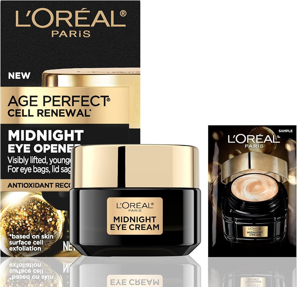 L'Oreal Paris Age Perfect Cell Renewal Midnight Eye Cream, Antioxidant-Rich Under Eye Cream to Tr... | Amazon (US)