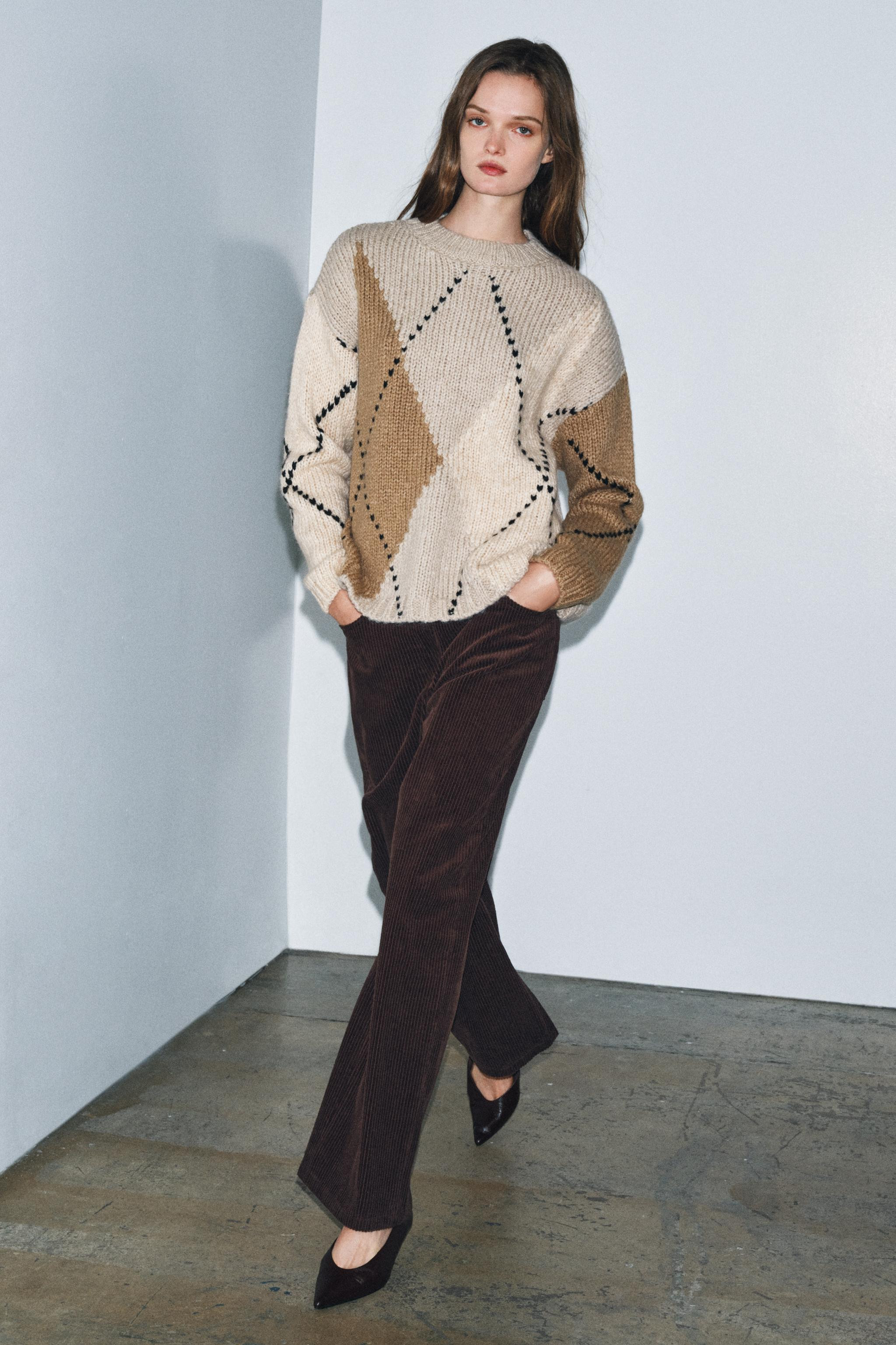 DIAMOND KNIT JUMPER | Zara UK