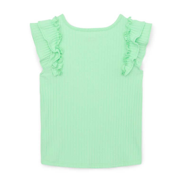 Garanimals Toddler Girl Ruffle Sleeve Rib Top, Sizes 18M-5T | Walmart (US)