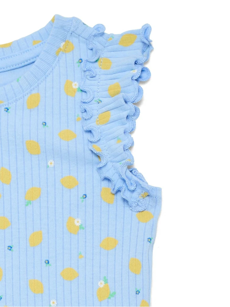 Wonder Nation Baby Girls Tee with Flutter Sleeves, Sizes 0-24 Months | Walmart (US)