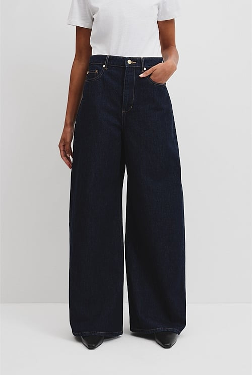 Curved Wide Leg Jean | Country Road