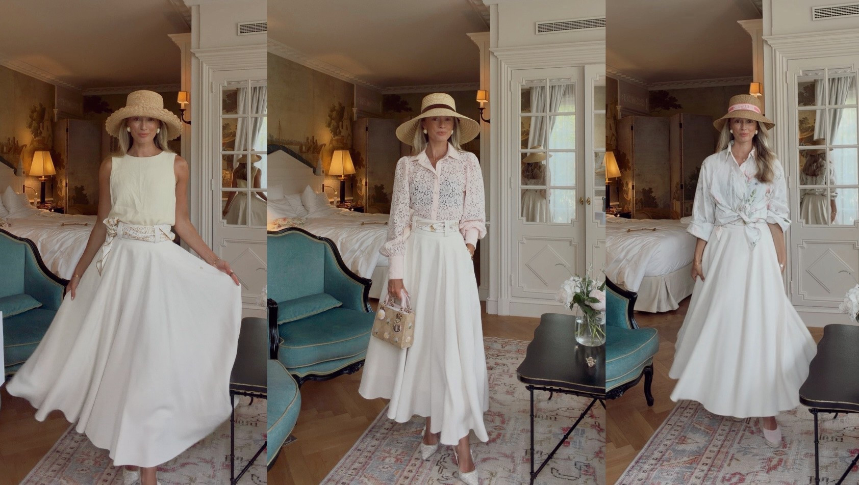 My three outfit options for a day with Dior in France 🌸 Chic and feminine spring and summer outfit ideas. Maxi skirt, British made, luxury spring wardrobe.

#LTKsummer #LTKluxury #LTKdresses