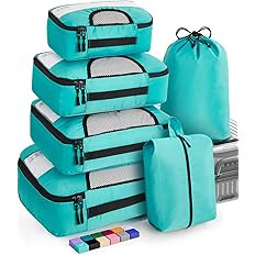 Veken 6 Set Packing Cubes for Suitcases, Travel Bags for Carry on Luggage, Suitcase Organizer Bag... | Amazon (US)