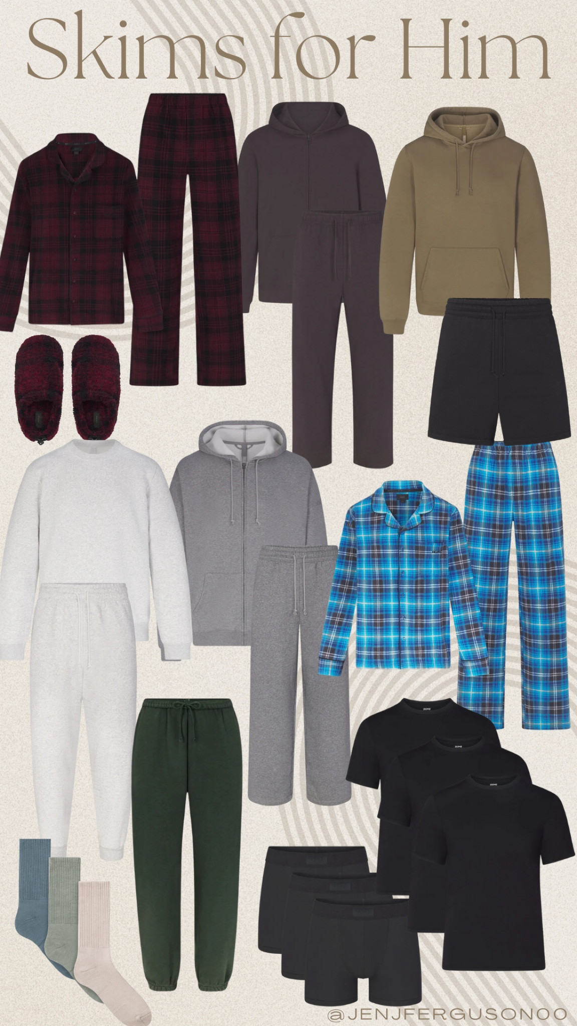 Did you know that Skims has such a huge men’s line?! If your man loves extreme comfort, Skims is the way to go! Plus, what guy doesn’t love himself some Kim K??😍😜

The pajamas are so soft, hoodies and sweats are like butter and the underwear are heaven, per my fiancé! 

Happy Holidays and remember Skims sells out FAST!🎄🎁🎅🏼

#christmaspajamas #matchingset #men #slippers 

#LTKmens #LTKHoliday #LTKCyberWeek