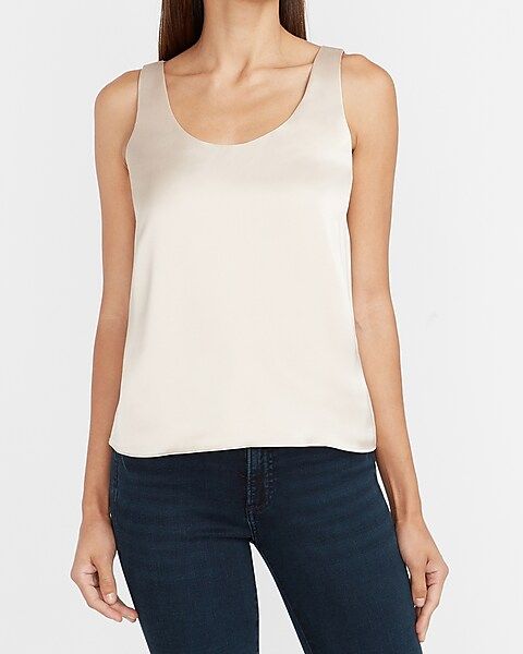 Reversible Satin Scoop Neck Tank | Express