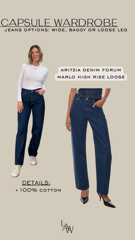 Aritzia Denim Forum Marlo High Rise Loose Jean - wearing tts in 26 (one length, 30, which I prefer in wide leg)

#LTKfindsunder50 #LTKstyletip #LTKfindsunder100