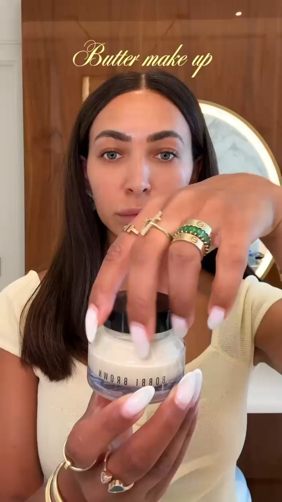 Butter make up 🧈

Erborian bb cream ‘Carmel’ AIMEE20 for 20% off. 
Merit concealer stick ‘sand’.
Dior contour stick ‘tan’. 
Hudabeauty powder ‘banana bread’ 
Refy liner ‘umber’ 
Summer Fridays ‘rosewood nights’ 

Grwm, make up routine, skincare, everyday make up, glowy skin, holiday make up, spring, summer, beauty 

#LTKuk #LTKspring #LTKAprilSpotlight