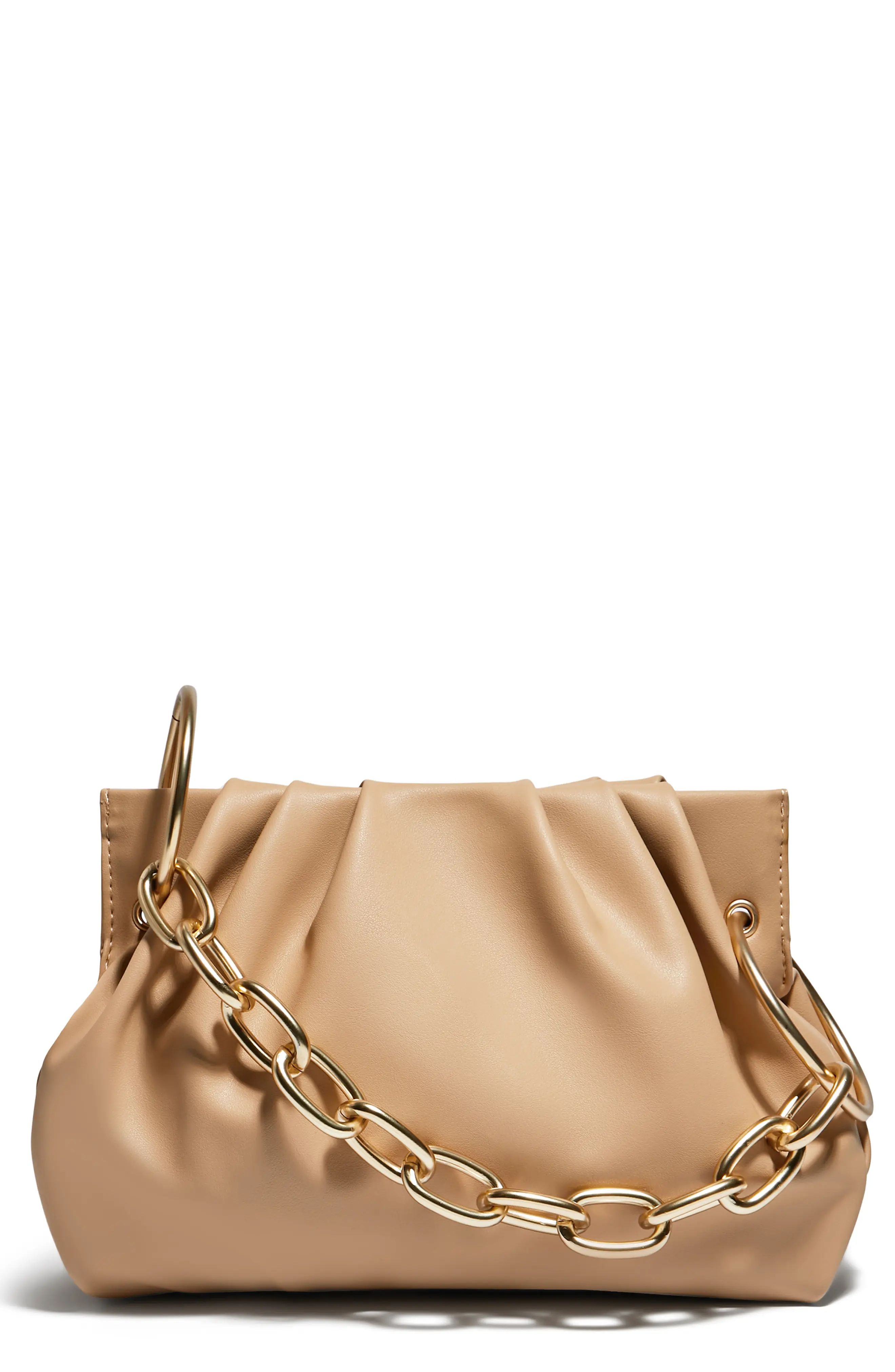 HOUSE OF WANT Chill Vegan Leather Frame Clutch in Beige at Nordstrom | Nordstrom
