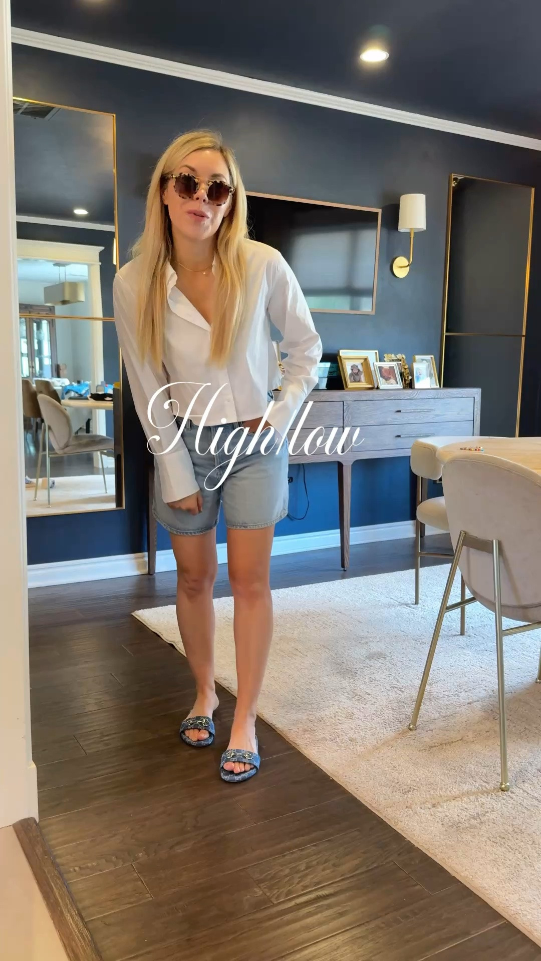 Cropped button down 
Denim shorts 
Gucci shorts

#LTKdayinmylife #LTKootd #LTKgrwm