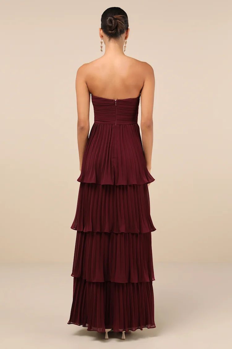 Seriously Sensational Plum Purple Strapless Tiered Maxi Dress | Lulus