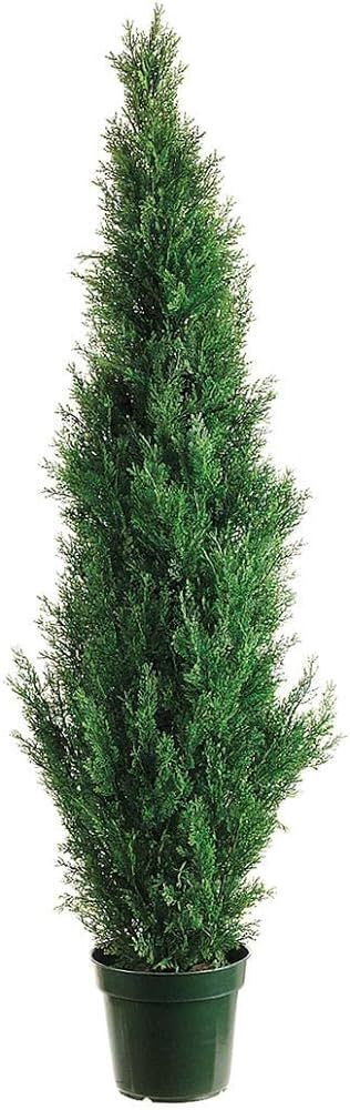 One 5 Foot Outdoor Artificial Cedar Topiary Tree Potted UV Rated Plant by Silk Tree Warehouse Com... | Amazon (US)